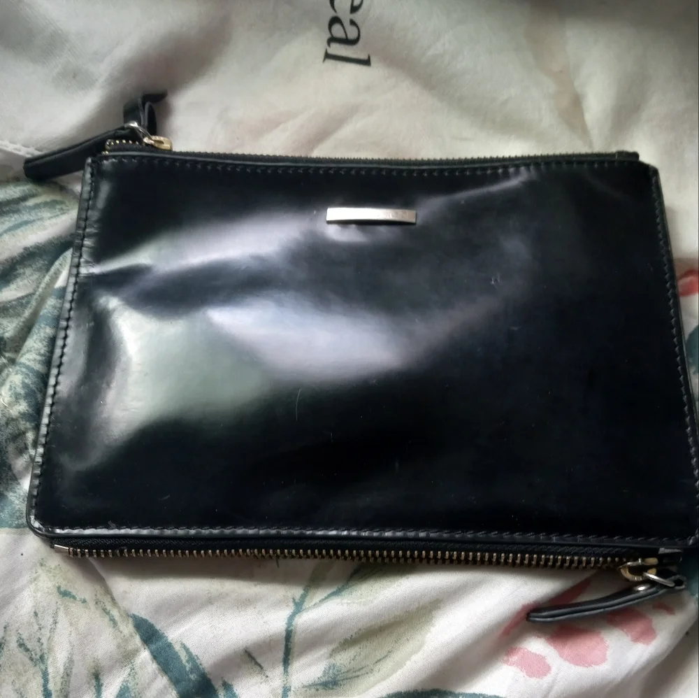 Zimmermann Black Patent Leather Zip Clutch Wristlet